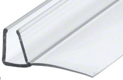Shower Door 95" Clear Poly U-Channel with 1-1/8" (28.5 mm) Fin for 3/8" Glass