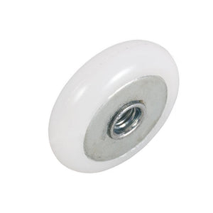 Shower Door 7/8" Nylon Ball Bearing Oval Edge Roller With Threaded Hex Hub