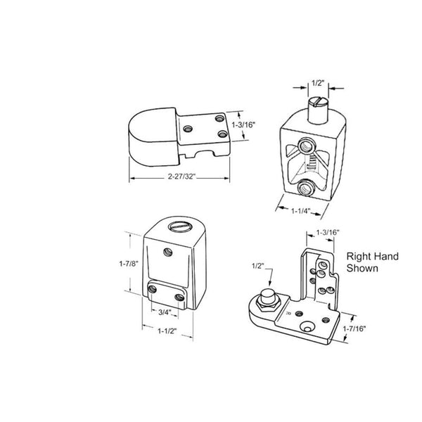 Kawneer Commercial Door Pivot Set Left Bronze