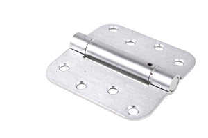 Butt Style 4" x 4" Spring Hinge with Rounded Corners - Satin Chrome
