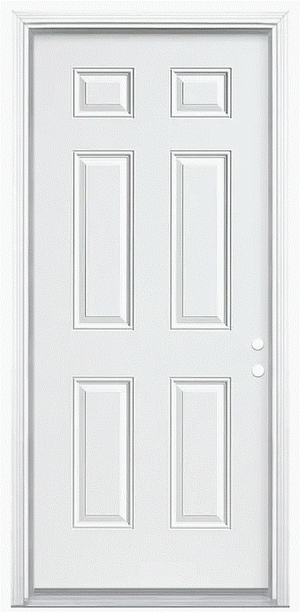 Residential Entry Door 36-in x 80-in Steel No Glass Left-Hand Inswing Primed Prehung Single Entry Door without Brickmould - 6 9/16" Jamb Depth