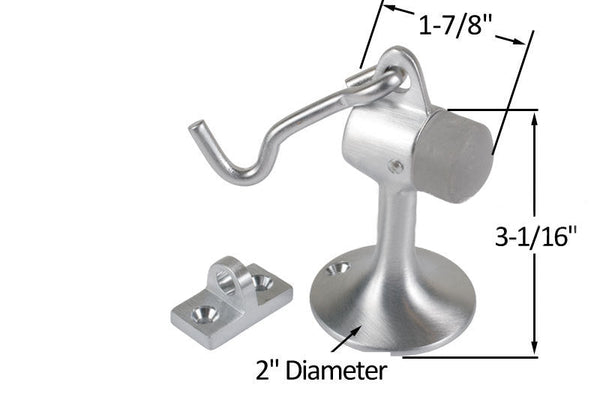 NYCO - Floor Door Stopper Chrome Door Stop - Classy Solid Steel Modern Heavy Duty Door Stoppers   Floor Mount Anchor Screw   Wall Protector For Commercial Door (2 Inch Black Finish) P 345083162