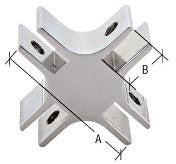 Anodized 4-Way 90 Degree Standard Connector for 3/4" Glass