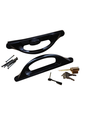 Sliding Glass 4" Hole Spacing Black Keyed Patio Door Handle Set - Reflect Window & Door