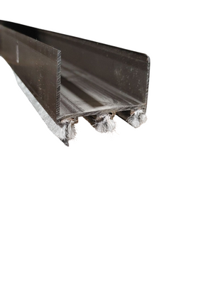 Door Shoe with Fin-Pile Inserts for 48" Exterior Doors - Brown-No Rain Drip