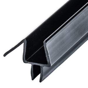Shower Door Black Co-Extruded Bottom Wipe with Drip Rail for 3/8" Glass