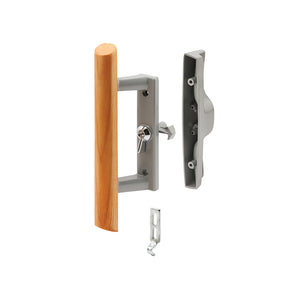 Patio Door Wood/Aluminum Handle Set With 3-15/16" Screw Holes