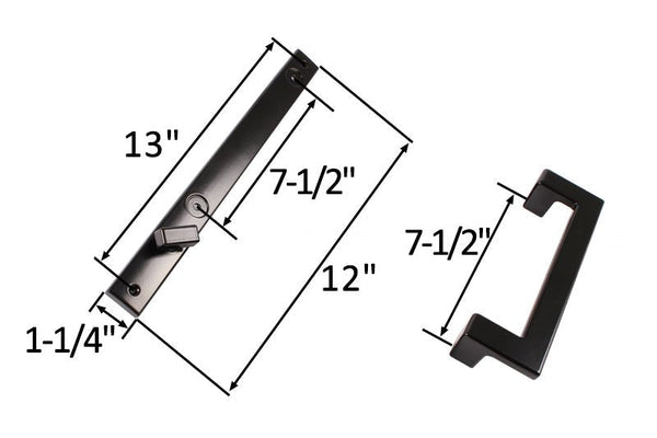 Truth Door Hardware - Black Keyed Trim Set Active Handle