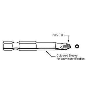 Philips Driver Bits - No. 3, 1/4'' Shank, 1'' Long