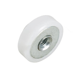 Shower Door 3/4" Nylon Ball Bearing Flat Edge Roller With Threaded Hex Hub