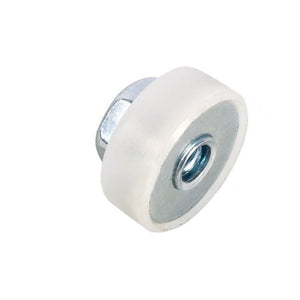 Shower Door 5/8" Nylon Ball Bearing Flat Edge Roller With Threaded Hex Hub