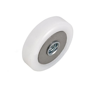 Shower Door 7/8" Nylon Ball Bearing Flat Edge Roller With Threaded Hex Hub