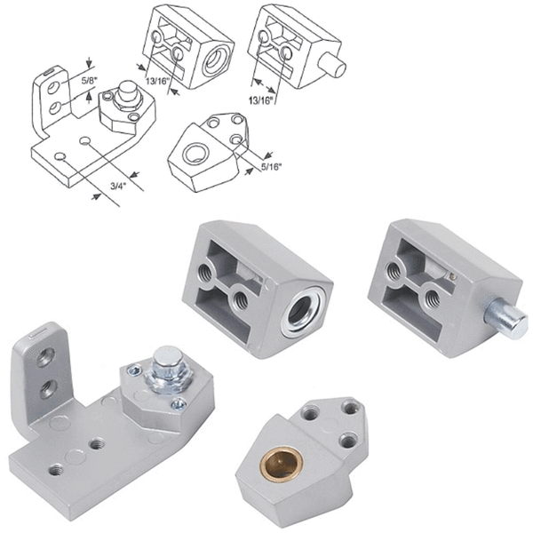 Vistawall Commercial Aluminum Storefront Door Pivot Set