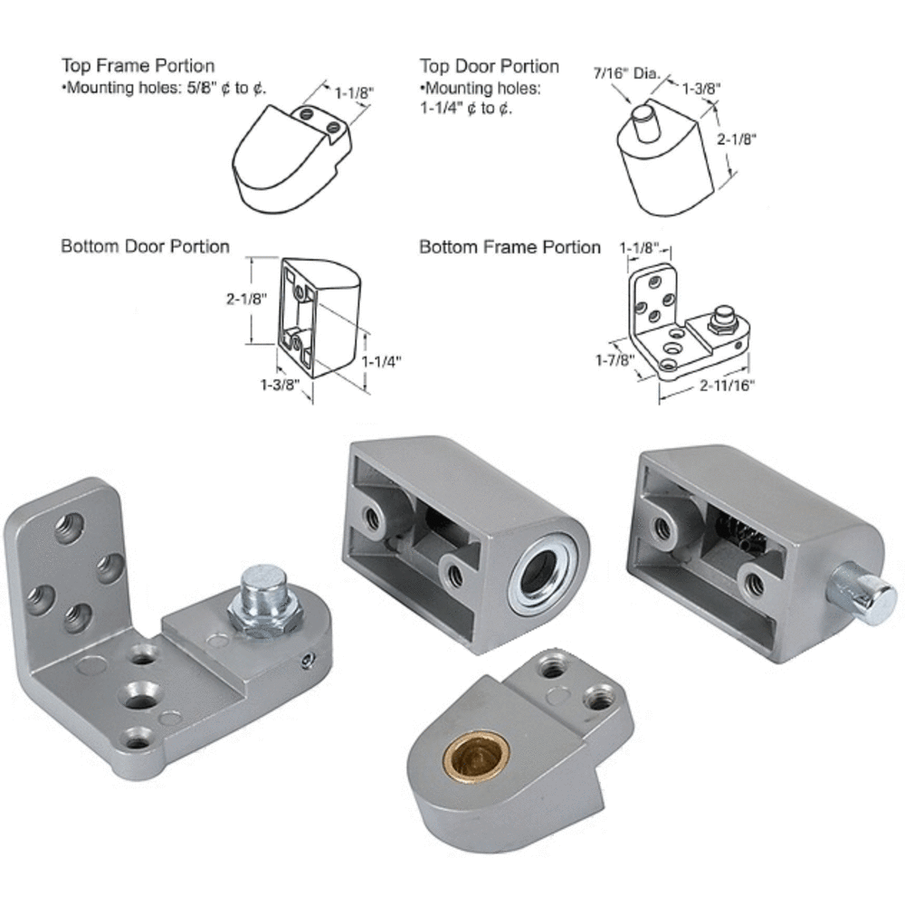 thumbnail image 2 of Commercial Door Offset Pivot - Left Hand, Aluminum Finish - Heavy Duty Door Hinge For Commercial Use 2 of 11