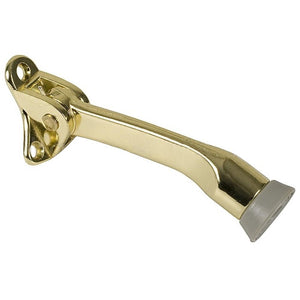 Door Mounted 5" Heavy-Duty Stop and Holder - Brass