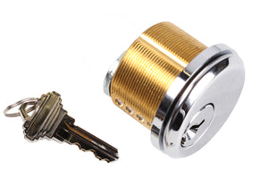 Commercial Door Cylinder w/Key - Polished Stainless