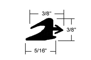 Kawneer Glazing 5/16'' Width Glazing Spline - 3/8'' Height