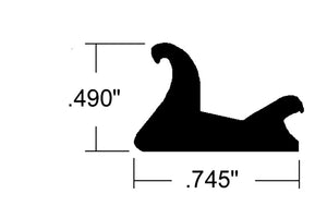 Window Glazing Vinyl 3/4" Width Spline - Brown