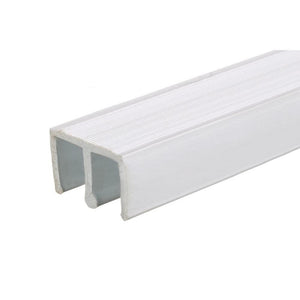 Showcase Upper Track for Sliding Glass or Wood Door Panels - For 1/4" Thick Material - White