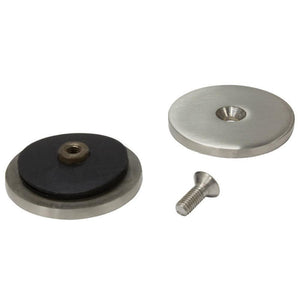 Round In-line Mall-style Glass Clip - Brushed Stainless