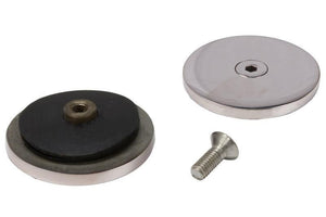 Round In-line Mall-style Glass Clip - Polished Stainless