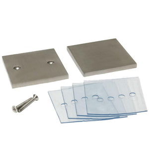 Square In-line Mall Clip - Brushed Stainless