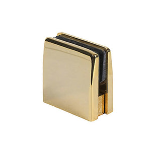 Glass Square Top Clamps - Polished Brass