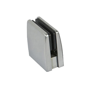 Glass Square Top Clamps - Brushed Stainless