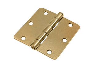 Residential 3" x 3" Butt Hinge With 1/4" Radius Corners - Polished Brass
