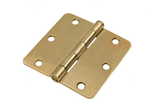 Residential 3-1/2" x 3-1/2" Butt Hinge With 1/4" Radius Corners - Polishes Brass