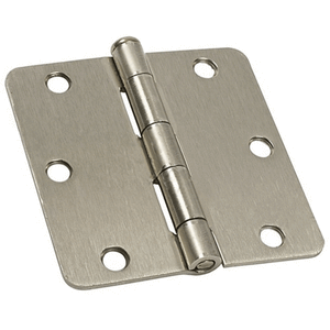 Residential 3-1/2" x 3-1/2" Butt Hinge With 1/4" Radius Corners - Satin Nickel - Standard Pin