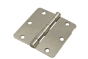 Residential 3-1/2" x 3-1/2" Butt Hinge With 1/4" Radius Corners - Satin Nickel - Ball Bearing