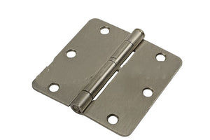 Residential 3-1/2" x 3-1/2" Butt Hinge With 5/8" Radius Corners - Satin Nickel- Regular Pin