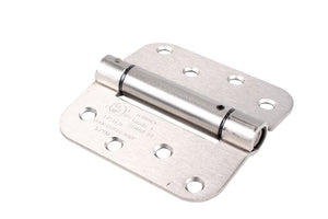 Butt Style 4" x 4" Spring Hinge with Rounded Corners - Satin Nickle