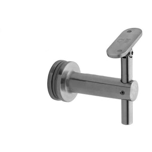 Q-railing Bracket For Square Profile Handrail (Round Profile, Angle & Height Adjustable, Glass Mount)