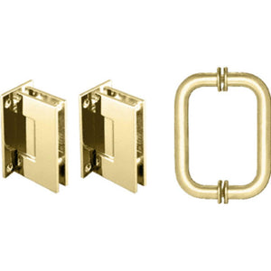 Shower Door 6" Geneva Pull and Hinge Set
