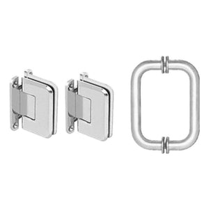 Shower Door 6" Pinnacle Pull and Hinge Set