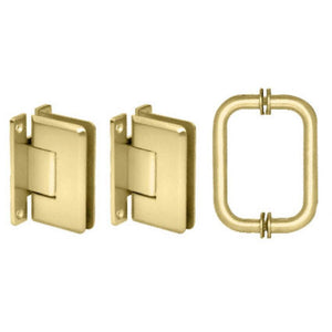 Shower Door 6" Cologne Pull and Hinge Set