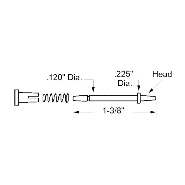 Window Screen Plunger Latch with Needle Tip