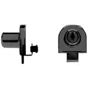 Showcase Single Glass Black Chrome Door Lock