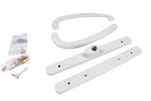 Truth Hardware Sliding Glass Signature White Patio Door Security Handle Set - Lock Center