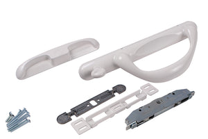 Sliding Glass White Patio Door Left Hand Security Handle Set - Handle Height 2"