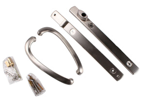 Truth Hardware Brushed Nickle Keyed Patio Door Security Handle - Escutcheon