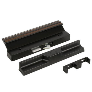 Sliding Glass Patio Door Surface Mount Aluminum Hook-Style Security Handle 4-15/16" Screw Holes - Black