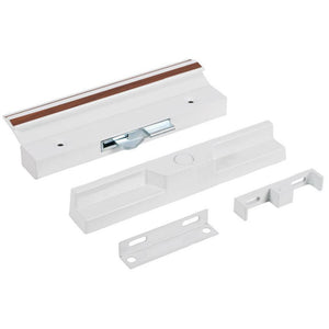 Sliding Glass Patio Door Surface Mount Aluminum Hook-Style Security Handle 4-15/16" Screw Holes - White