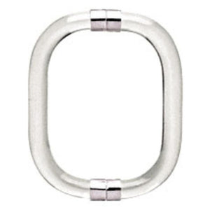 Shower Door 8" Smooth Style Acrylic Back-to-Back Pull Handle With Chrome Rings
