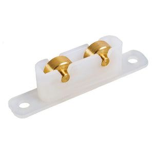 Sliding Window 7/16" Flat Edge Tandem Brass Roller Assembly With 2-1/4" Housing