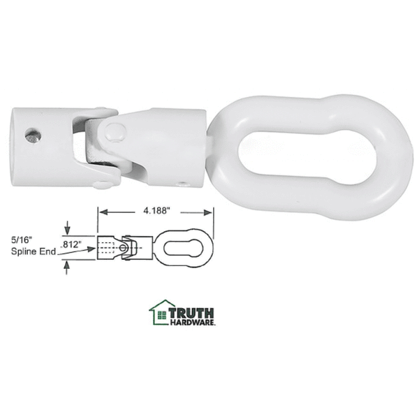 Window Operator Universal Joint – 45° White Pole Eye | 5/16