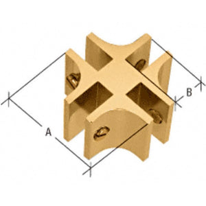 Anodized 4-Way 90 Degree Standard Connector for 3/4" Glass