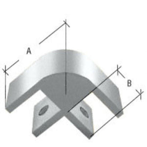 Anodized 2-Way 90 Degree Standard Connector for 3/8" Glass